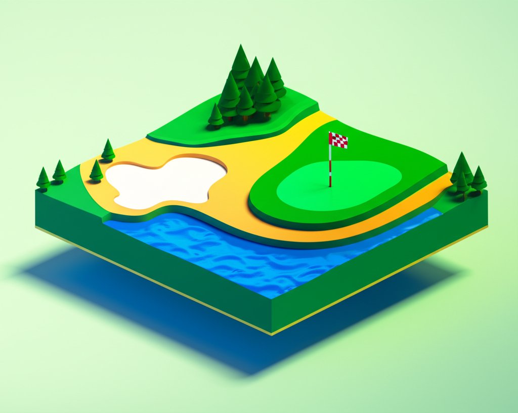 Bear Dance Golf Club bunkers and water features showcase challenging course design with scenic mountain views.