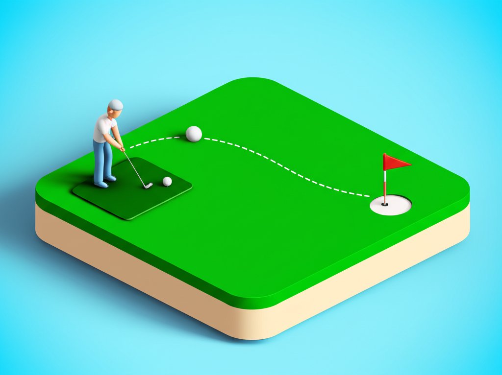Golf club distance comparison chart showing average golfer versus professional distances.