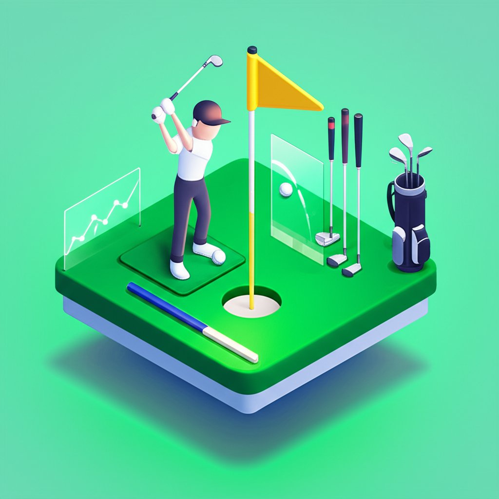 Improve golf game tips: golfer practicing swing for better accuracy and distance on the course.