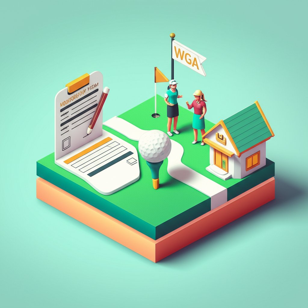 Join the Wilmette WGA: Image showcasing steps to become a member of the women's golf association.