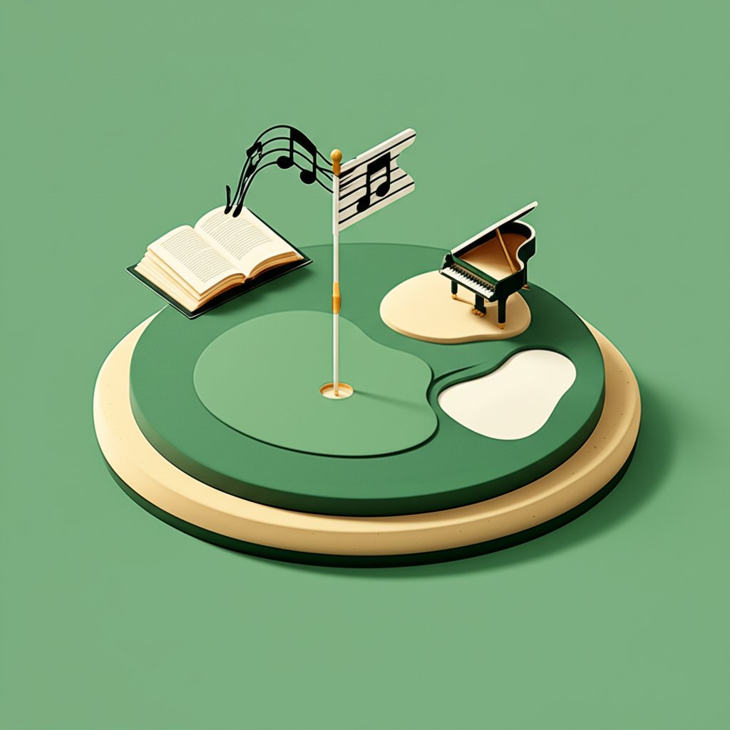 Quaker Ridge history image showcasing Gershwin's musical influence and Tillinghast's golf course design.