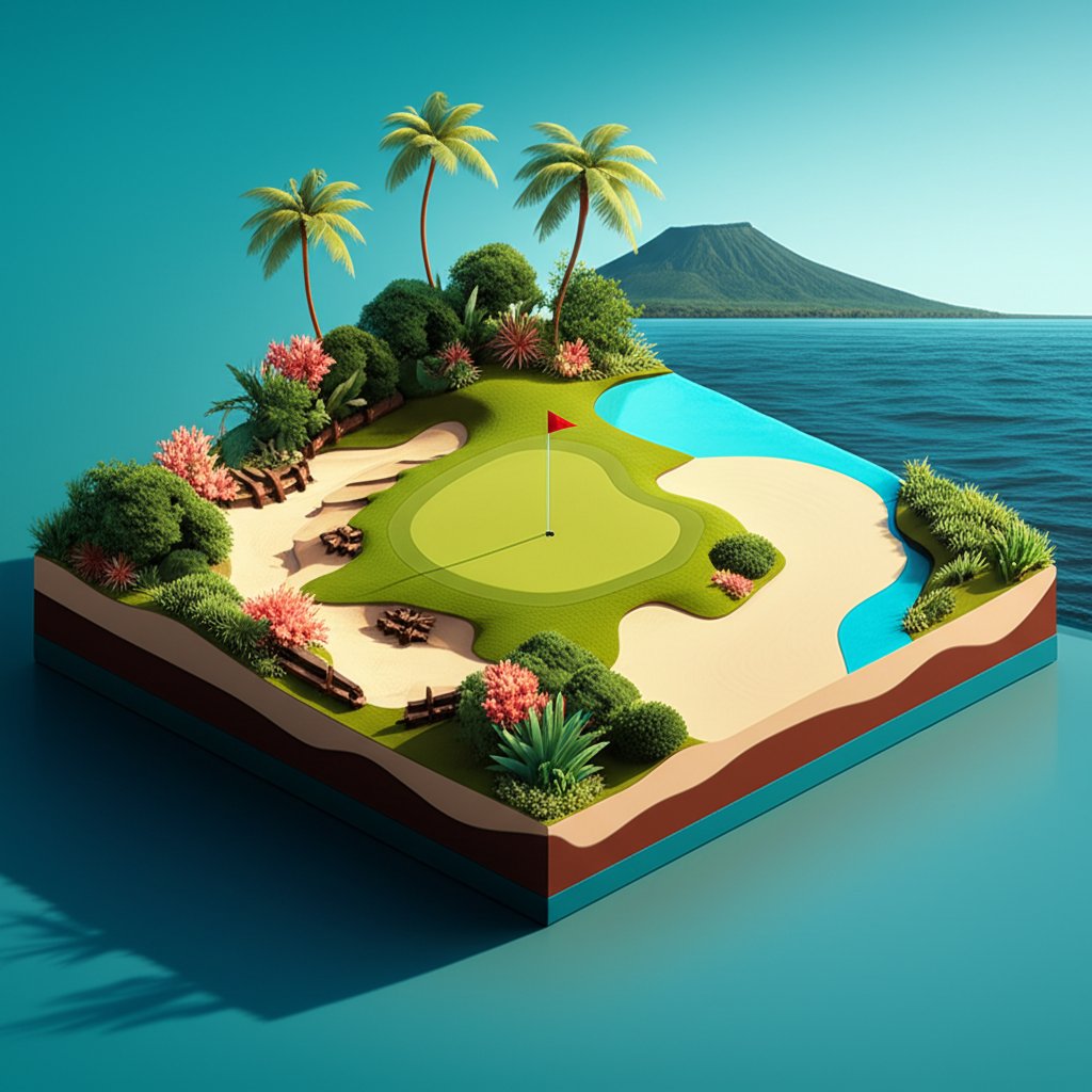 Lush Royal Hawaiian Golf Club image showcasing contrasting Dye and Norman designed course features.