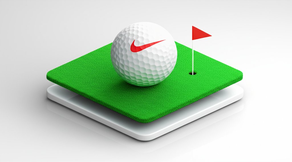 Nike golf balls displayed. Does Nike still make golf balls today?