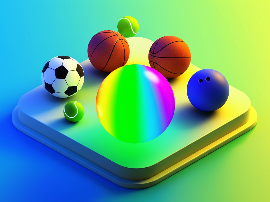 Bright, colorful game balls selection to find your perfect match.