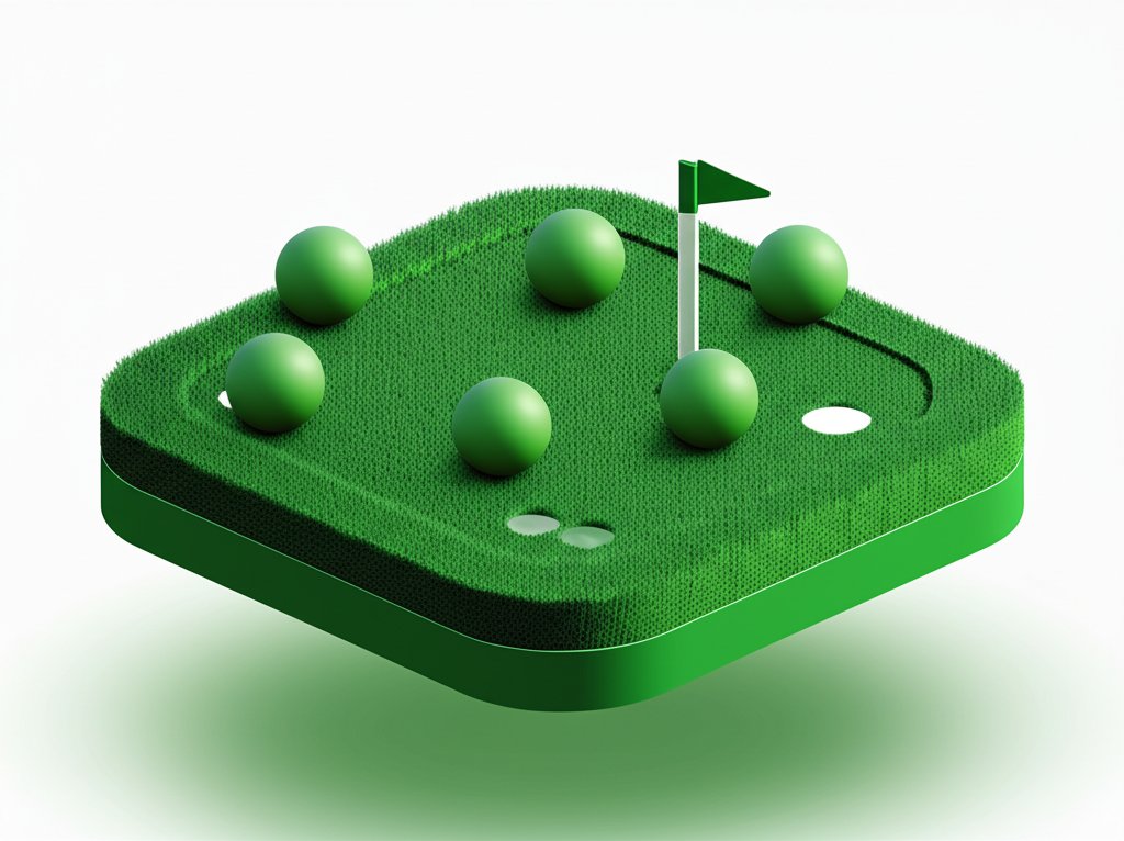 Matte green golf balls for premium play and visibility.