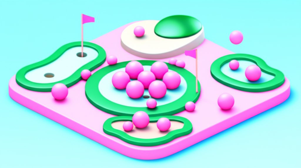 Vibrant pink golf balls, offering style and high visibility on the golf course.